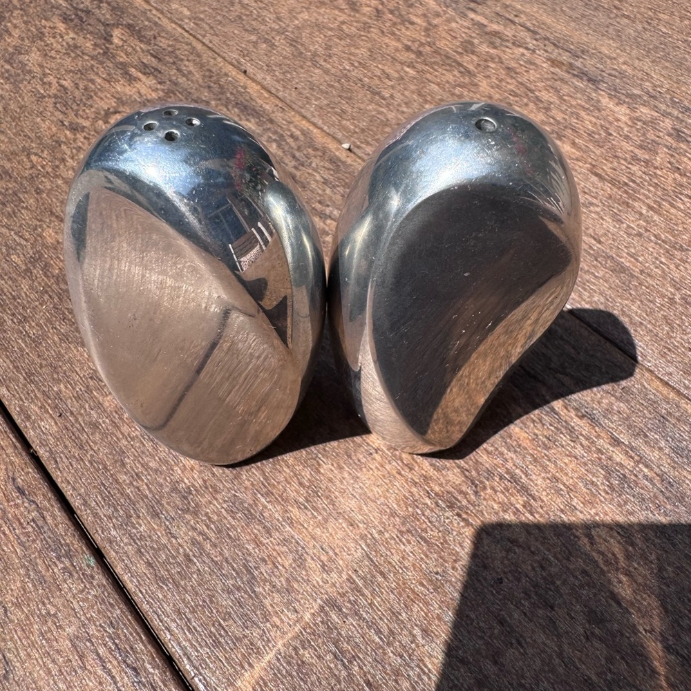 Nambe Twist Salt and Pepper Shakers